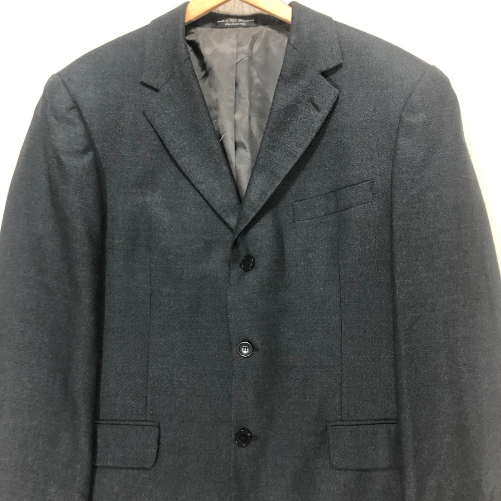 Andrew Fezza Men's Charcoal Wool Cashmere Silk Blend Blazer Jacket